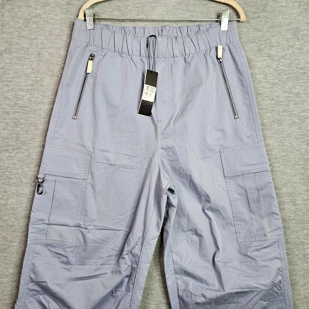 True Religion Mens Cargo Parachute Pants Lavender Wide Leg Utility Size M NWT
